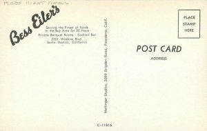 Bess Eilers Restaurant roadside  1950s Postcard Santa Monica California 8765
