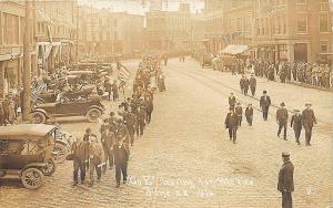 Bellows Falls VT Leaving for Mexico Business District RPPC  Postcard