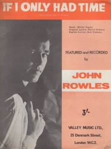 John Rowles If Only I Had Time Rare Sheet Music