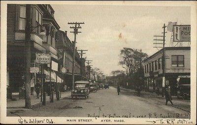 Ayer MA Main St. c1915 Postcard