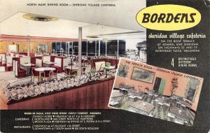 BORDENS CAFETERIA Sheridan Village Tulsa, Oklahoma Route 66 Roadside Postcard