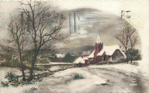 Landscape fantasy greetings early postcard