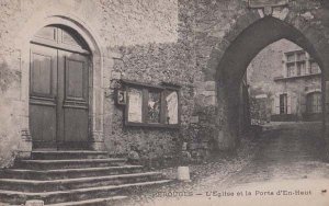 Perouges Porte D'En Haut Eglise Church Antique Postcard