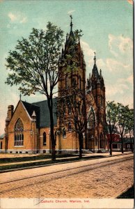 Postcard Catholic Church in Marion, Indiana~3431