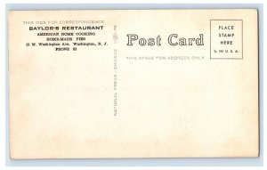 Vintage Toylors Restraunt Washington, N.J. Postcard P133E