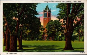 USA Iowa City  University Hospital State University Of Iowa Linen Postcard C030