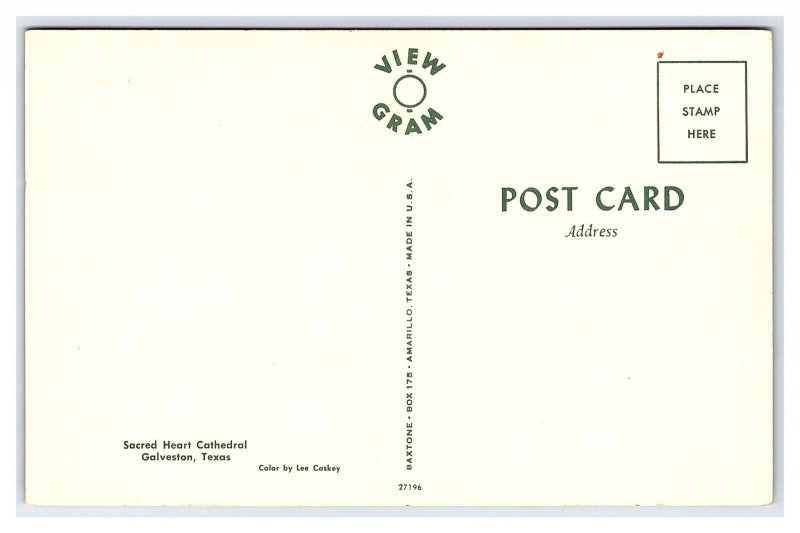 Sacred Heart Cathedral Galveston Texas Postcard