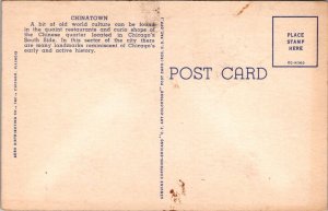 Vintage Postcard Linen Chinatown, Chicago JP3