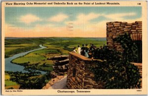 Ocha Memorial, Umbrella Rock, Lookout Mountain Chattanooga TN c1942 Postcard T11