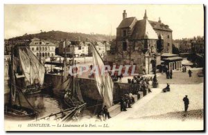 Old Postcard Honfleur Lieutenancy and Port Boat