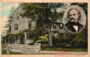 Vintage Postcard 1910's The Old Manse Hawthorne House Concord Massachusetts MA