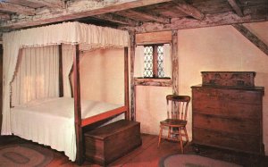 Howland House Bed Room Home Plymouth Massachusetts Tichnor Pub. Vintage Postcard