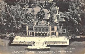 Sarasota FL Air View of The Ringling (Circus) Residence RPPC Postcard