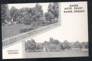 BAKER OREGON BAKER AUTO COURT MOTEL VINTAGE ADVERTISING POSTCARD