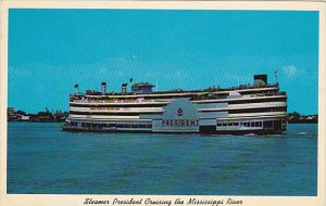 Steamer President Cruising The Mississippi 1960