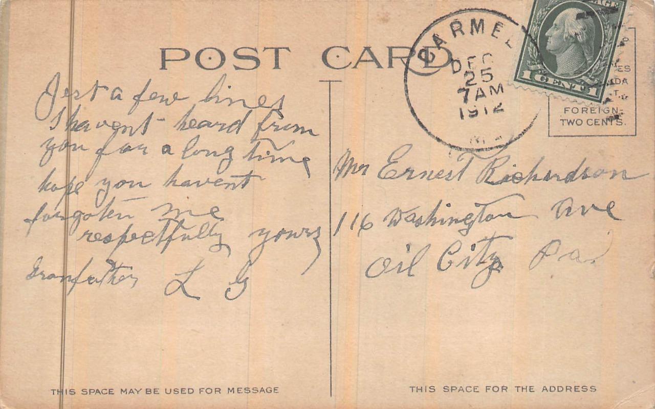 In the Maine Woods a Lumber Camp Logging Postcard 1912 United States