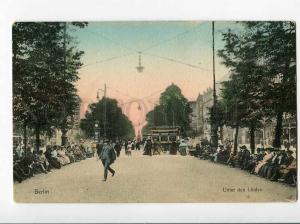 271004 GERMANY BERLIN Under Linden Vintage tinted postcard