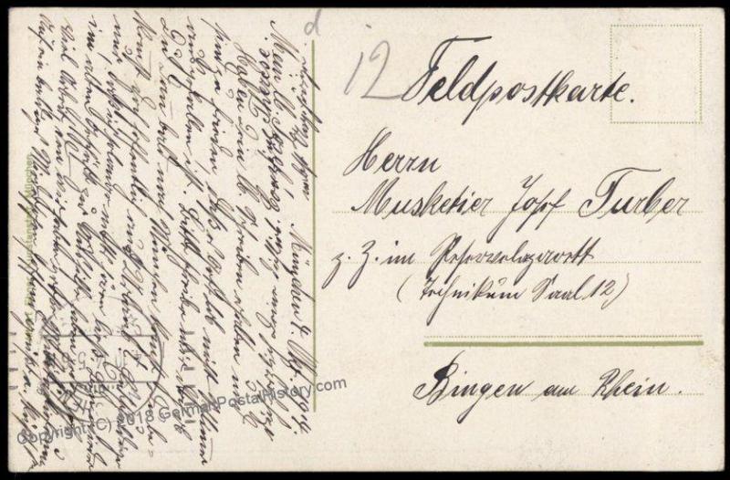 Germany WWI General Hindenburg Tannenburg Patriotic Feldpost PPC 67418