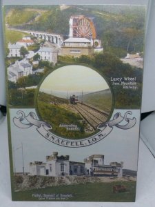 Repro Multiview Postcard Snaefell IOM Summit Hotel Laxey Wheel Mountain Railway