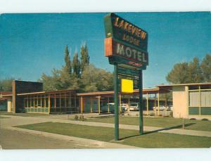 Unused Pre-1980 OLD CARS & LAKEVIEW LODGE MOTEL Lakeview Oregon OR u3275