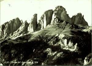 RPPC Sassolungo Langkofel Mountains Italy 1958 Real Photo Postcard