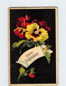 Postcard - Heartiest Congratulations with Flowers Art Print