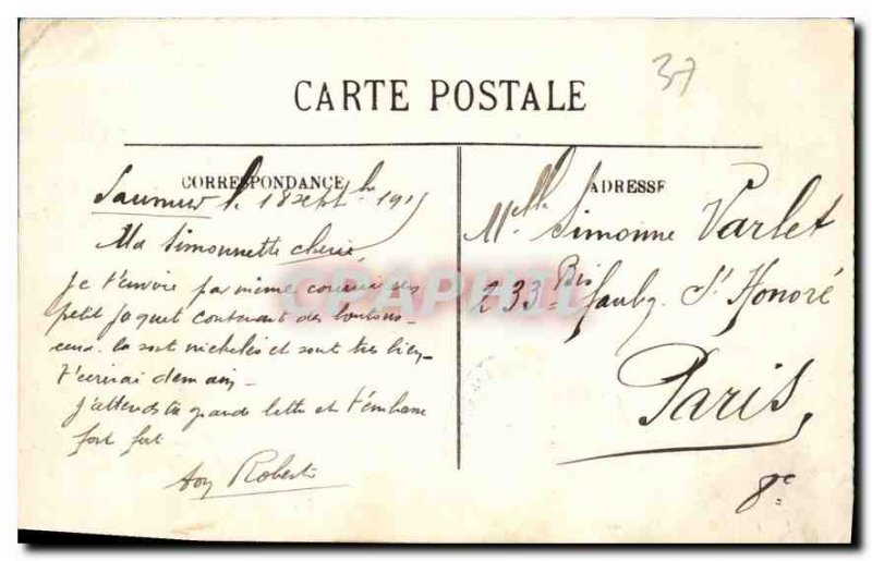 Postcard Old Chinon General view