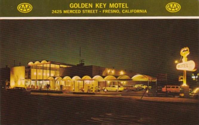 California Fresno The Golden Key Motel At Night