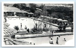 RPPC SAN JOSE PURUA, Michoacan Mexico ~ SPA HOTEL Swimming Pool 1940s Postcard