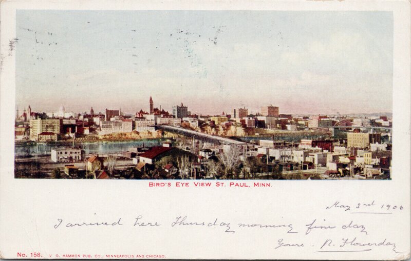 Birdseye St. Paul MN Minnesota c1906 Postcard F14