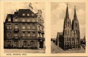 Vtg 1910s Hotel Minerva Cologne Koln Germany Postcard