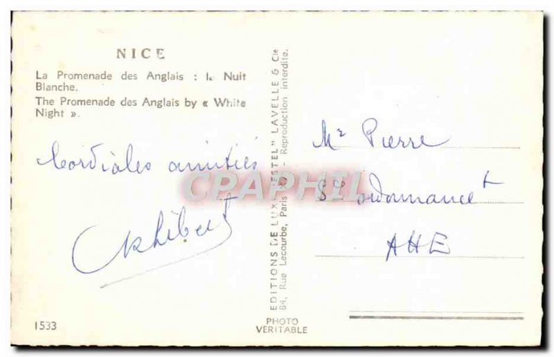 Old Postcard Nice Promenade des Anglais