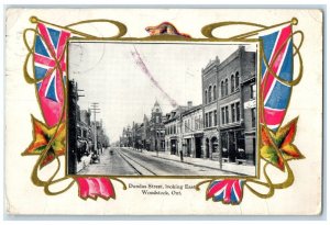 c1910's Dundas Street Looking East Woodstock Ontario Canada Embossed Postcard