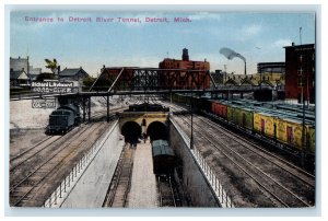 c1910 Entrance to Detroit River Tunnel, Detroit Michigan MI Unposted Postcard