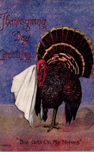 Thanksgiving Greetings With Turkey 1909