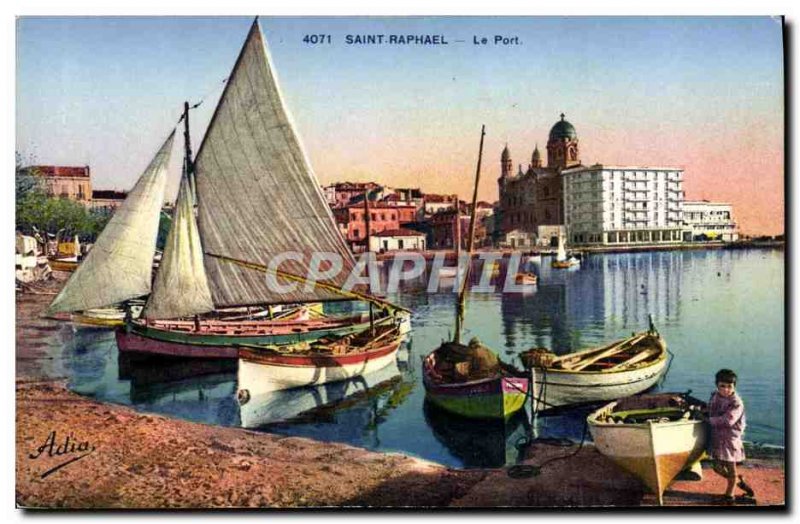 Old Postcard Saint Raphael Port Boat