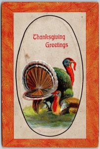 Thanksgiving Greetings Turkey And Seashell Holiday Season Postcard