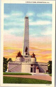 Postcard MONUMENT SCENE Springfield Illinois IL AK7735