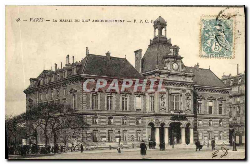 Postcard Old Paris The Mayor 19th Arrondissenent