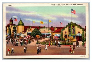 Vintage 1933 Postcard Old Heidelberg Germany Town at the Chicago World's Fair