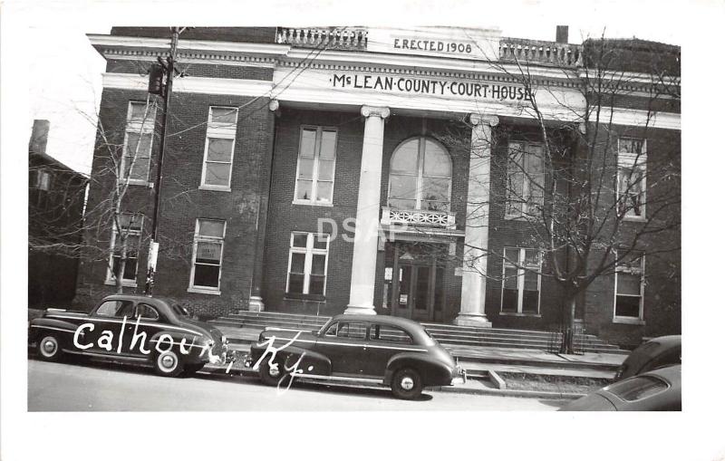 A46/ Calhoun Kentucky Ky Real Photo RPPC Postcard McLean County Court House 