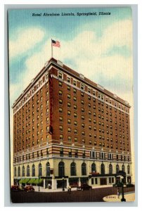 Vintage 1940's Advertising Postcard Hotel Abraham Lincoln Springfield Illinois