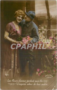 Old Postcard The Love flowers endlessly keep The exquisite smell of their mor...