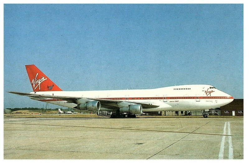 Virgin Atlantic Airways Boeing 747 at London Gatwick Airport Postcard