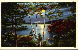 New Hampshire Lake Winnipesaukee Under Moonlight 1958