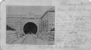 J84/ Aluminum Postcard c1910 ST Clair Tunnel Port Huron Michigan 309