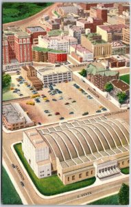 Syracuse New York NY, Madison-Warren Garage, Aerial View, Cityscape, Postcard