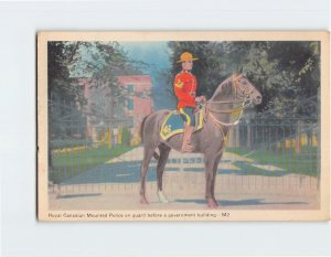 Postcard Royal Canadian Mounted Police on guard, Canada