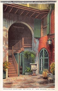 US 	Louisiana New Orleans Brulatour Courtyard vintage postcard