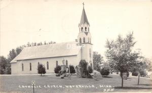 C91/ Waterville Minnesota Mn Real Photo RPPC Postcard 1950 Catholic Church